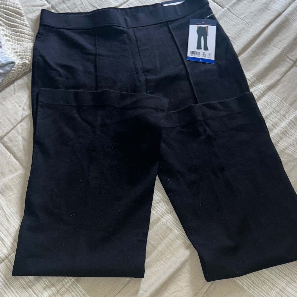NWT High Rise Flare Ponte Black Pant Control top